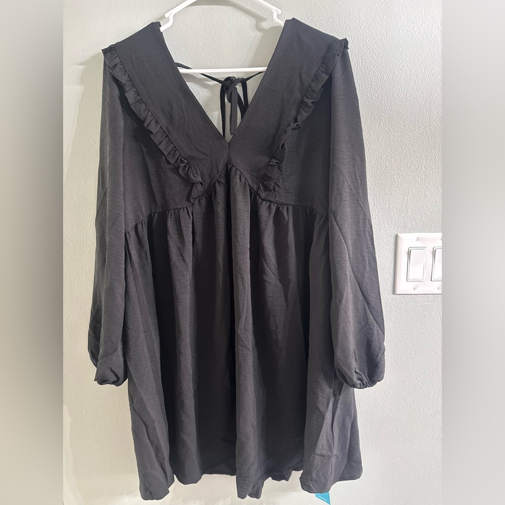 Cupshe Elegant Black Ruffle Blouse